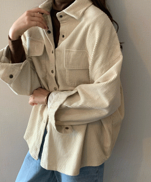 포쉬 오버핏 코듀로이 셔츠 자켓 (3color)